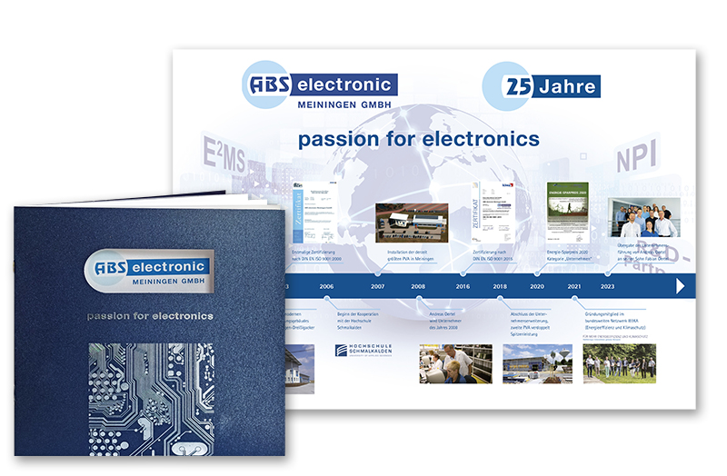 Imagebroschüre und Plakat ABS electronic Meiningen GmbH